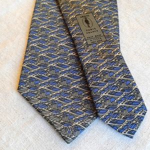 Arnys Tie extra wide blue and grey wave